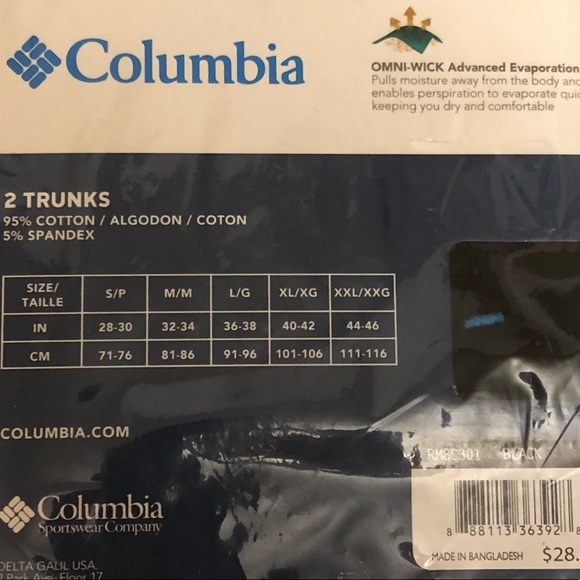 Columbia Men's Cotton Stretch 2 PK Trunk - Picture 3 of 4